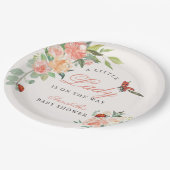 Little Lady Ladybug Roses Girl Baby Shower Papieren Bordje (Gekanteld)