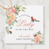 Little Lady Ladybug Rozen Meisje Baby shower Bedankjes Labels (Voorkant)