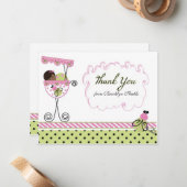 Little Lady Ladybug Theme Dank u wel Notitiekaartje (Voorkant / Achterkant in situ)