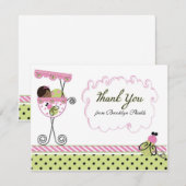 Little Lady Ladybug Theme Dank u wel Notitiekaartje (Voorkant / Achterkant)