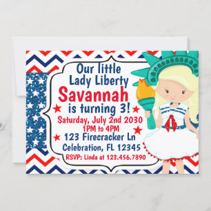 Little Lady Liberty 4th van juli Verjaardag Glitte Kaart