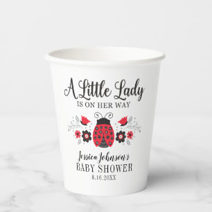 Little Lady lieveheersbeestje meisje Baby shower Papieren Bekers
