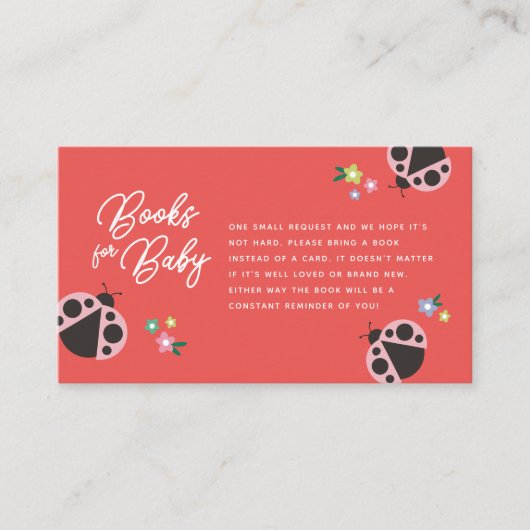 Little Lady Love Bug Rode Boeken voor Baby Informatiekaartje (Voorkant)
