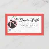 Little Lady Love Bug Rode Luier Raffle Informatiekaartje (Voorkant)