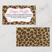 Little Lady Luier Raffle Ticket, Cheetah, Roze Informatiekaartje (Voorkant / Achterkant)