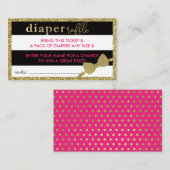 Little Lady Luier Raffle Ticket Faux Glitter/Folie Informatiekaartje (Voorkant / Achterkant)