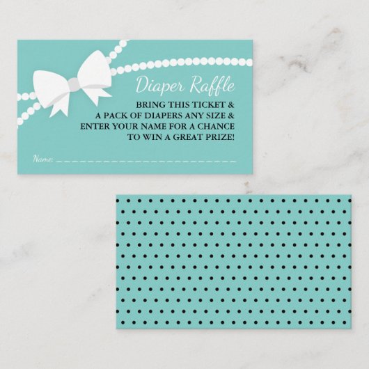 Little Lady Luier Raffle Ticket Informatiekaartje (Voorkant / Achterkant)