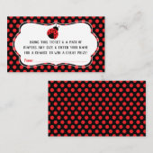 Little Lady Luier Raffle Ticket, lieveheersbeestje Informatiekaartje (Voorkant / Achterkant)