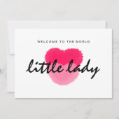 Little Lady New Baby Card (Voorkant)