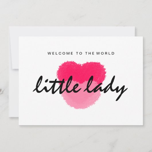 Little Lady New Baby Card (Voorkant)