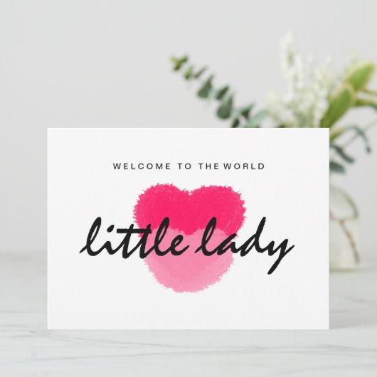 Little Lady New Baby Card (Staand voorkant)