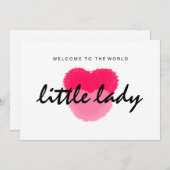 Little Lady New Baby Card (Voorkant / Achterkant)