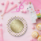 Little Lady Pink Gold 1e verjaardagsfeestje Papieren Bordje (Feest)