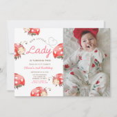 Little Lady Verjaardag Party Fotouitnodiging Kaart (Voorkant)