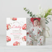 Little Lady Verjaardag Party Fotouitnodiging Kaart (Staand voorkant)