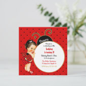 Little Ladybug Baby Girl Red Black Kaart (Staand voorkant)