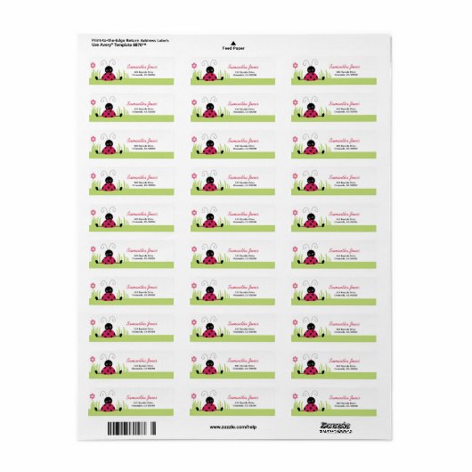 Little Ladybug Baby shower Address Label (Full Sheet)