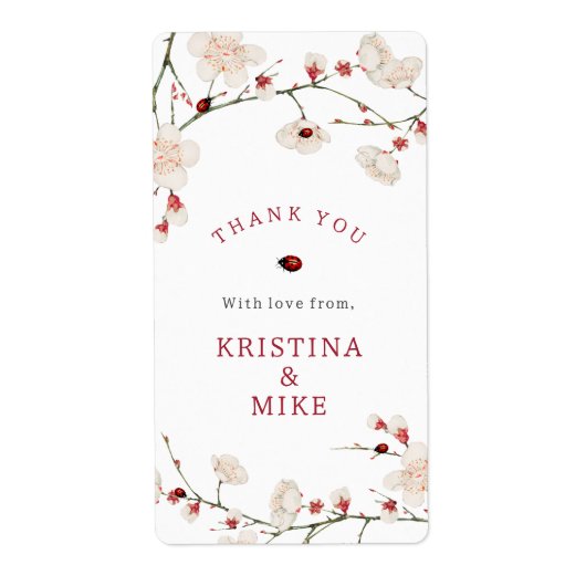 Little Ladybug Baby shower Dank u Sticker (Voorkant)