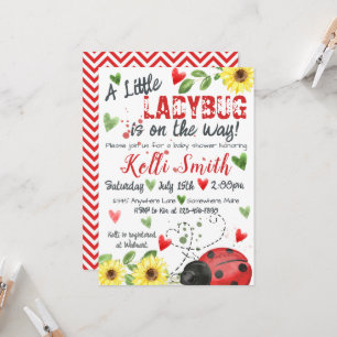 Little Ladybug Baby Shower Invitations Kaart