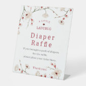 Little Ladybug Baby shower Luier Raffle Reclamebord Met Voetstuk (Voorkant)