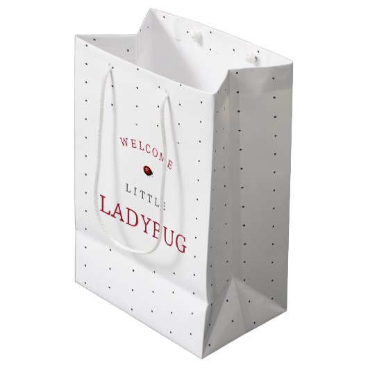 Little Ladybug Baby shower Medium Cadeauzakje (Voorkant Gekanteld)