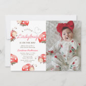 Little Ladybug Baby shower Party Foto Kaart (Voorkant)