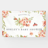 Little Ladybug | Baby shower Welkomstbanner Spandoek (Horizontaal)