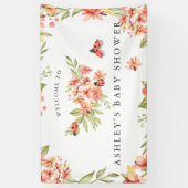 Little Ladybug | Baby shower Welkomstbanner Spandoek (Verticaal)