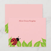 Little Ladybug Birthday Bedankt kaarten (Voorkant / Achterkant)