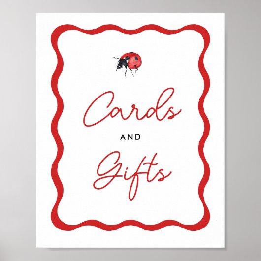 Little Ladybug Birthday Cards and Gifts Sign Poster (Voorkant)