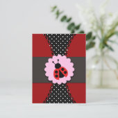 Little Ladybug Birthday Invitation for Kids Kaart (Staand voorkant)