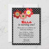 Little Ladybug Birthday Invitation for Kids Kaart (Achterkant)