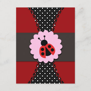 Little Ladybug Birthday Invitation for Kids Kaart