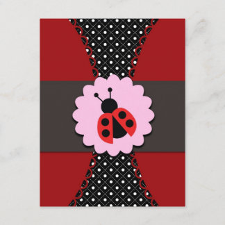 Little Ladybug Birthday Invitation for Kids Kaart