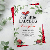 Little Ladybug Birthday Invitation Kaart