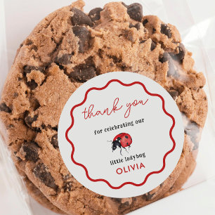 Little Ladybug Birthday Party Bedankt Ronde Sticker