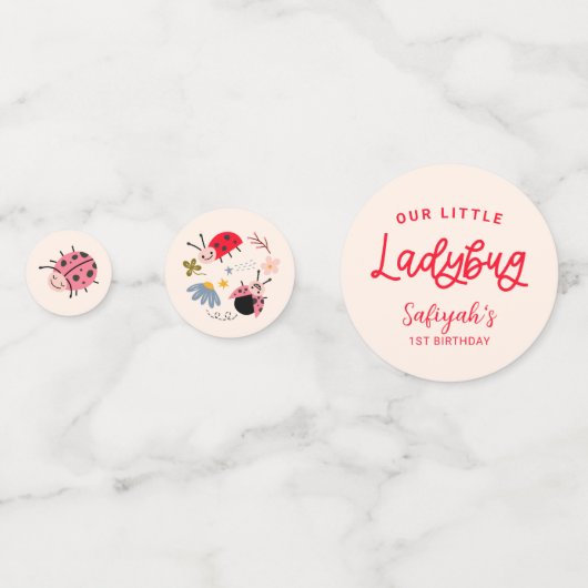 Little Ladybug Birthday Party Confetti (Voorkanten)