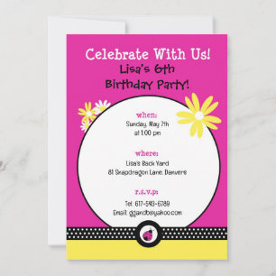 Little Ladybug Birthday Party Editable Invitation Kaart