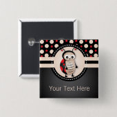 Little Ladybug Birthday Party Favor Button (Voorkant /achterkant)