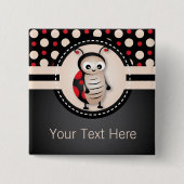 Little Ladybug Birthday Party Favor Button (Voorkant)