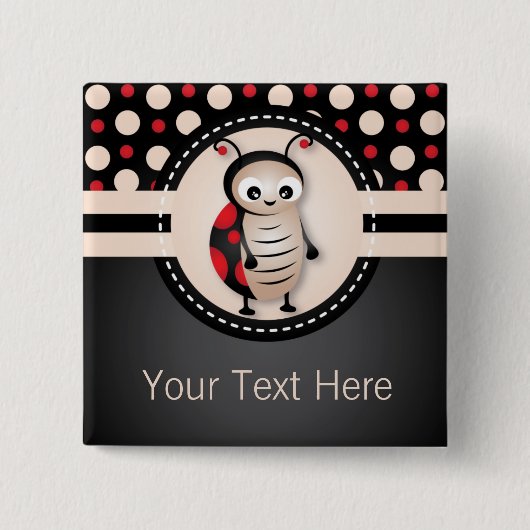Little Ladybug Birthday Party Favor Button (Voorkant)