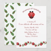 Little Ladybug Birthday Party Kaart (Voorkant / Achterkant)