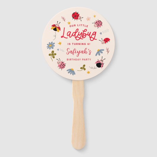 Little Ladybug Birthday Party Photo  Handwaaier (Voorkant)