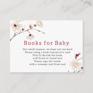 Little Ladybug Boeken voor Baby shower Informatiekaartje