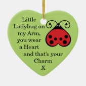 Little Ladybug Charming Heart Shape Ornament Green (Voorkant)