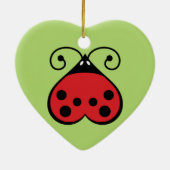Little Ladybug Charming Heart Shape Ornament Green (Achterkant)