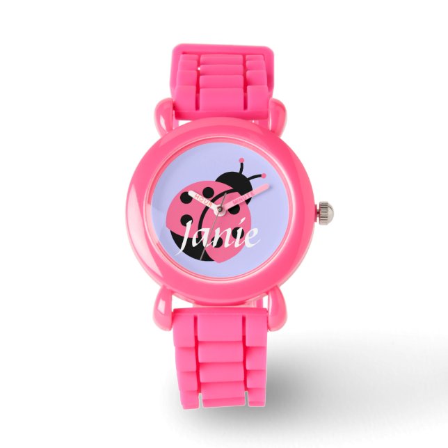 "Little Ladybug" Custom Girl's Watch Horloge (Voorkant)