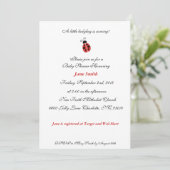 Little Ladybug Elegant Baby shower Invite Kaart (Staand voorkant)