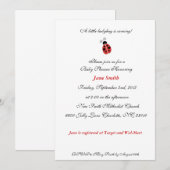 Little Ladybug Elegant Baby shower Invite Kaart (Voorkant / Achterkant)