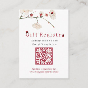 Little Ladybug Elegant Gift Registry Baby shower Informatiekaartje